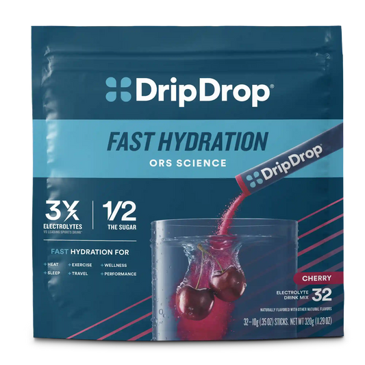 DripDrop Original Electrolyte Powder, Cherry, 8 oz sticks, 32 Pack