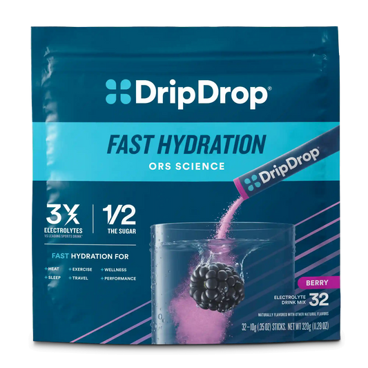 DripDrop Original Electrolyte Powder, Berry, 8 oz sticks, 32 Pack